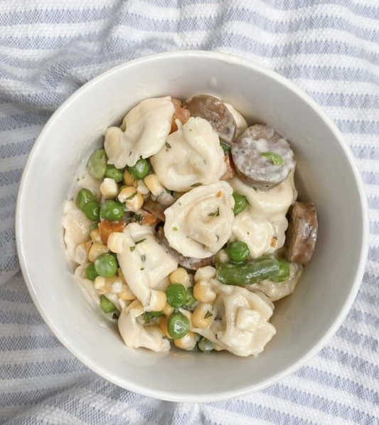 Garlic Chicken Sausage Tortellini Skillet