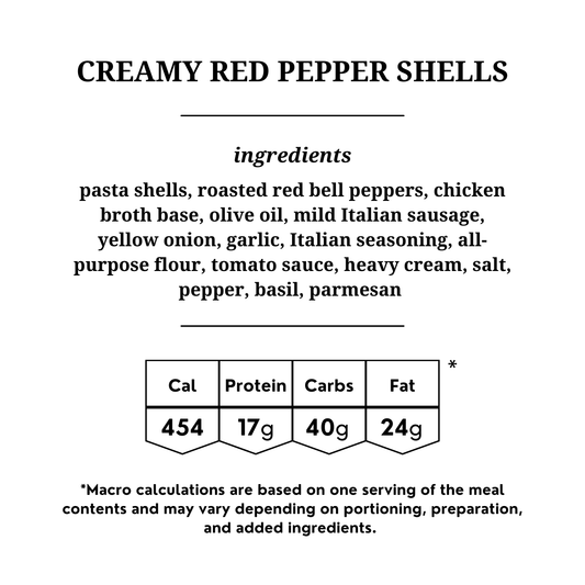 Creamy Red Pepper Shells