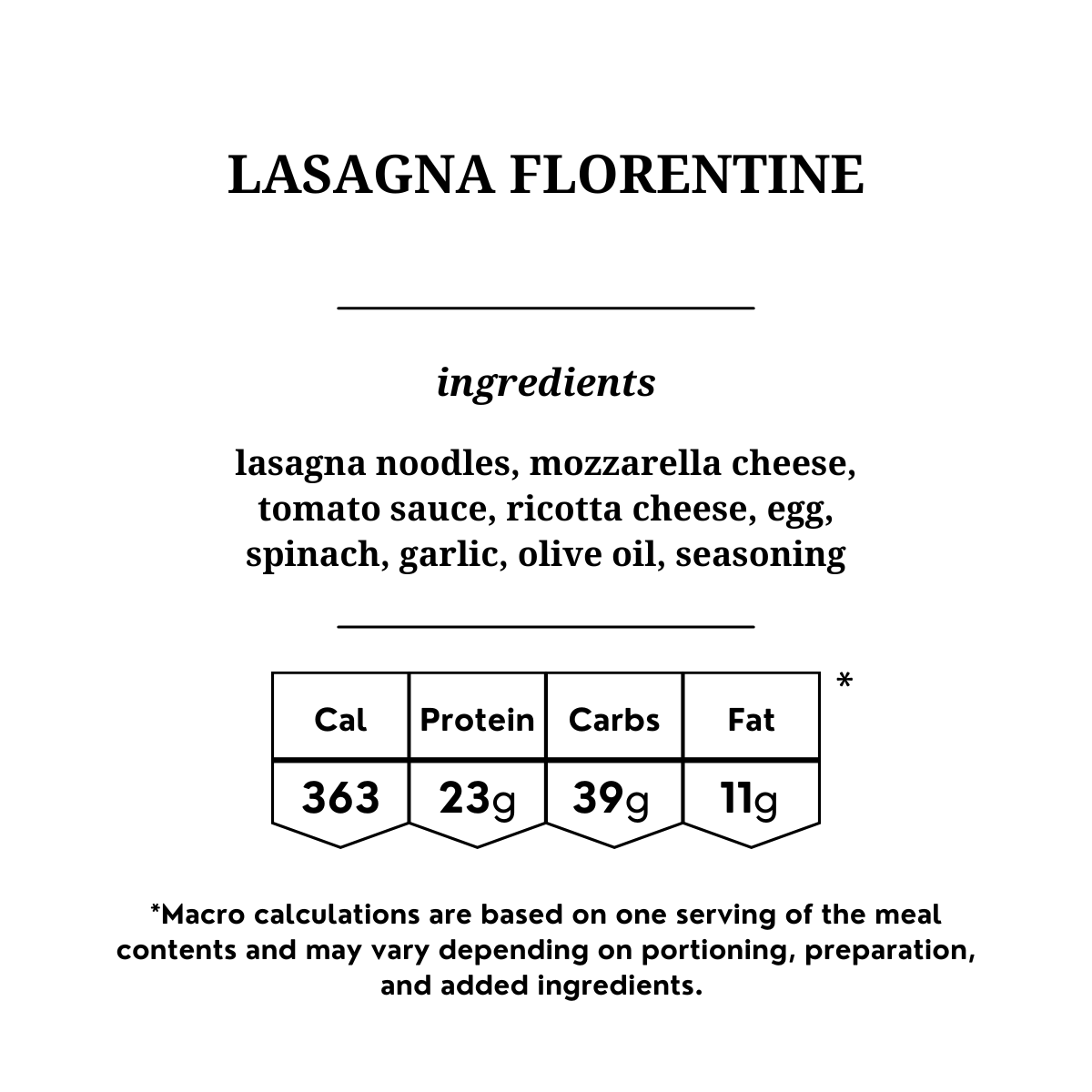 Lasagna Florentine