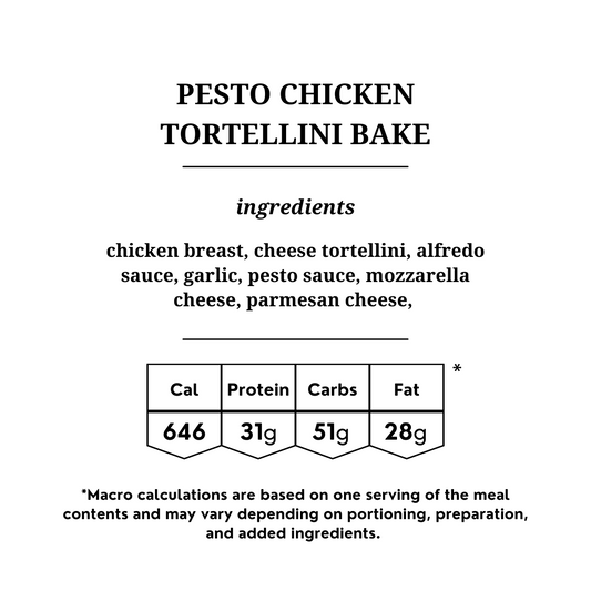 Pesto Chicken Tortellini Bake