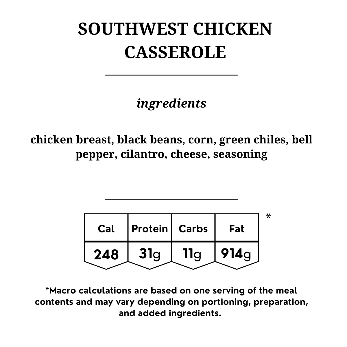 Southwest Chicken Casserole