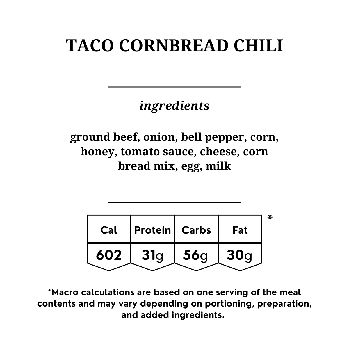 Taco Cornbread Chili