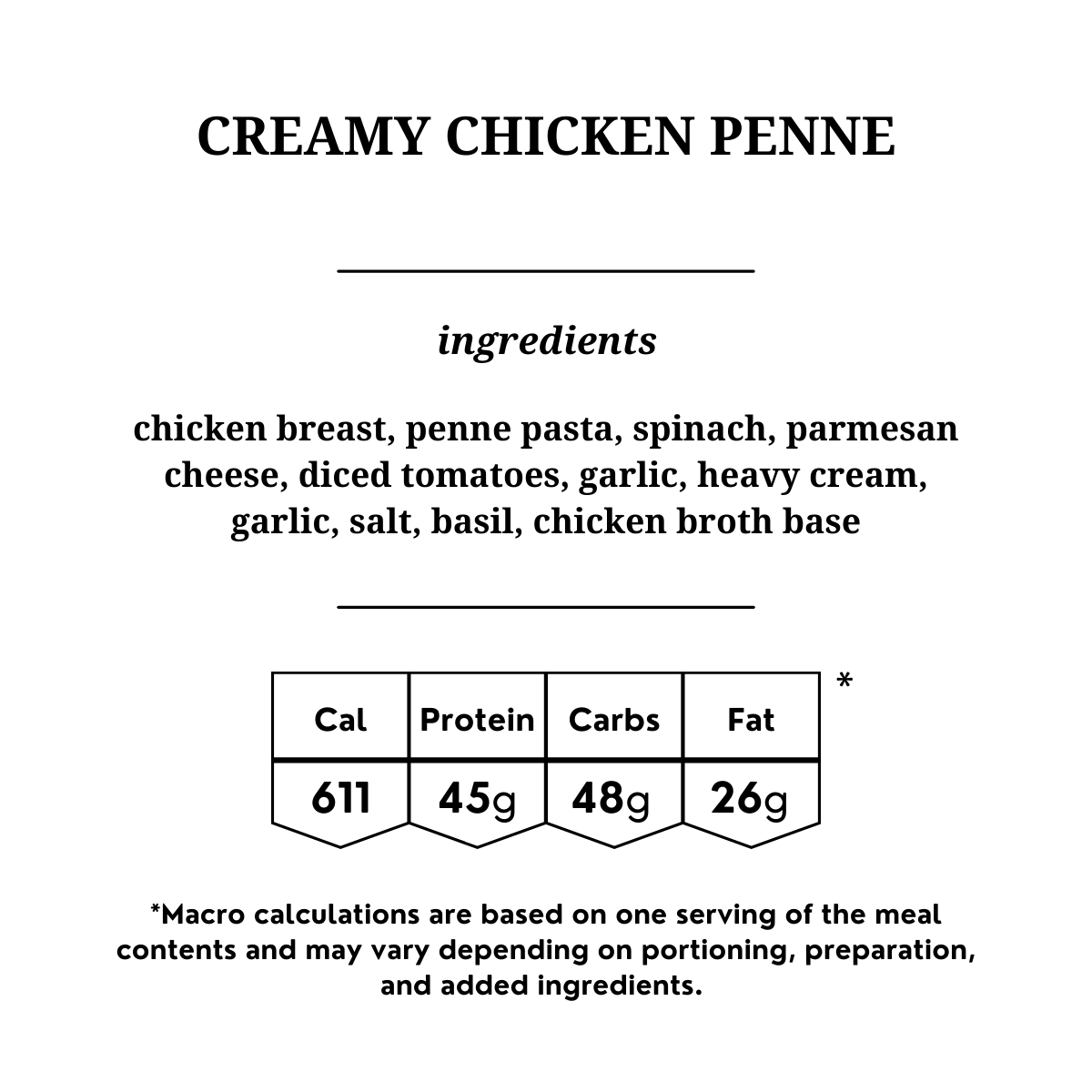 Creamy Chicken Penne