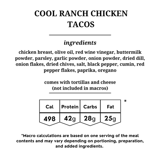 Cool Ranch Chicken Tacos