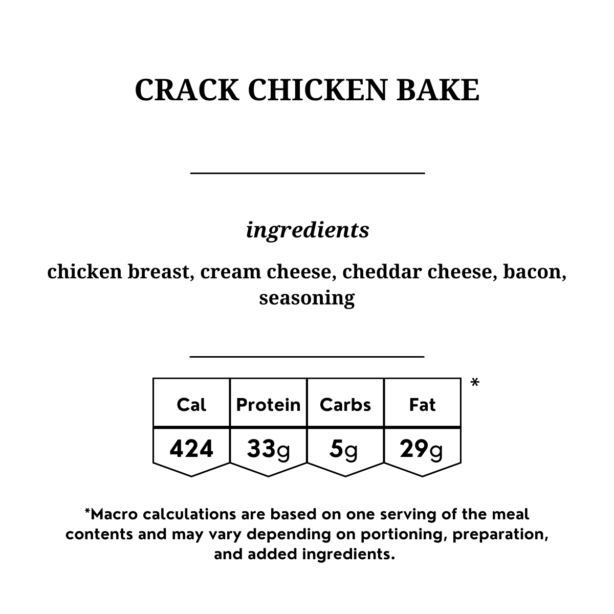 Crack Chicken Bake